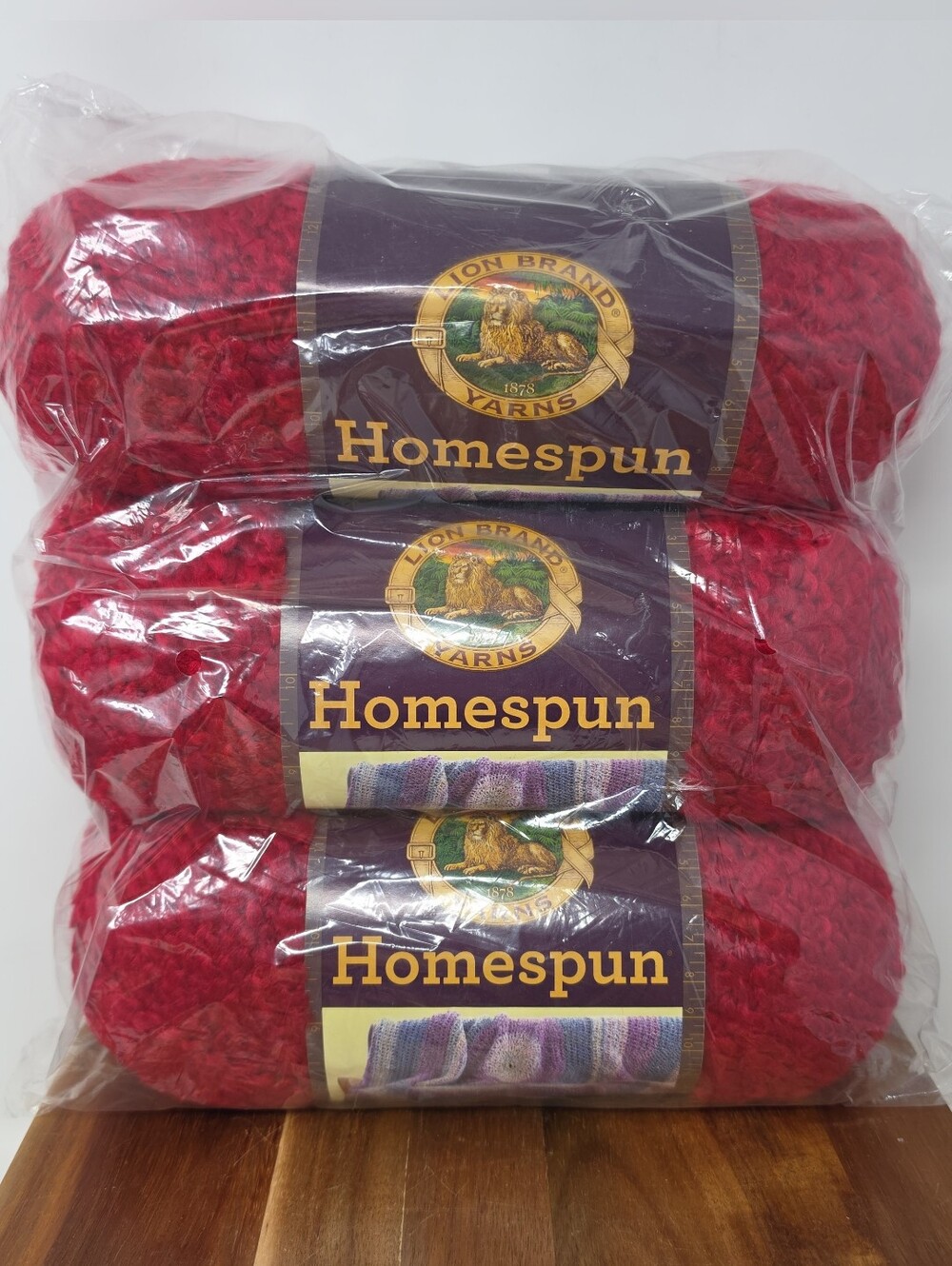 Lion Brand Homespun Yarn - Red